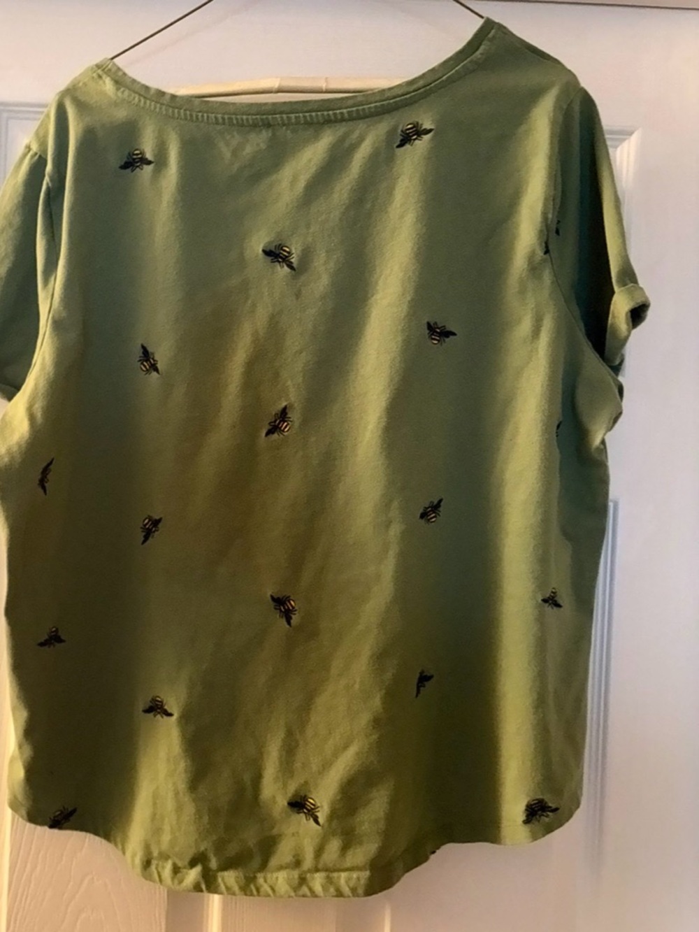 Olive Green Embroidered Bee Tee